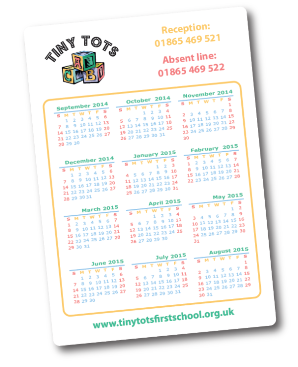 A5 Calendar Fridge Magnet 105mm x 148mm